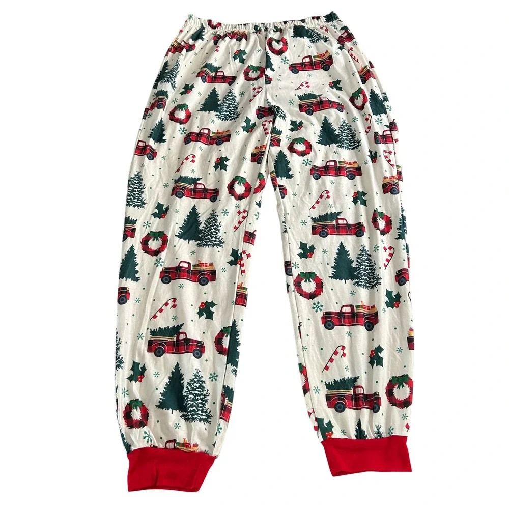 PatPat Christmas Winter Two Piece Pajama‎ Set Mens Size XL White Pajamas Pjs